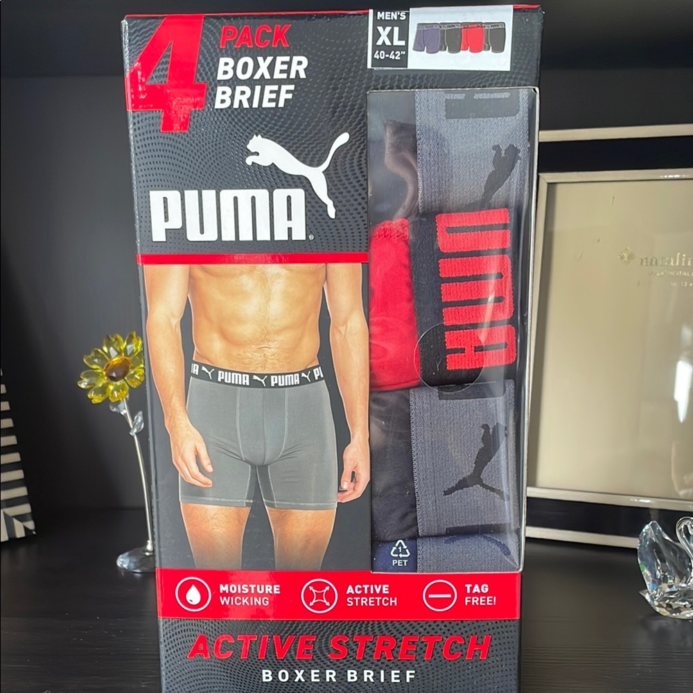 🆕Puma Black and Gray Boxer Briefs Performance Pack